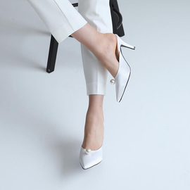[GIRLS GOOB] Women's Comfortable Slip On High Heels, Synthetic Leather - Made in KOREA